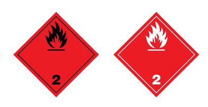 Etiqueta mercancías peligrosas clases 2.1. Gases inflamables