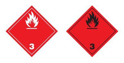 Etiqueta mercancías peligrosas clase 3 líquidos inflamables y explosivos líquidos insensibles
